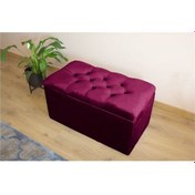 Resim Lüks Sandıklı Kapitoneli Puf 110 Cm Bordo 