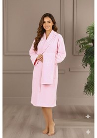 Resim Özdilek Vega Aile Bornoz Seti Krem-pembe Renkli 