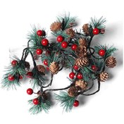 Resim Çam Kozalakları Jingle Bell Led'ler Dize Işıkları 6.56ft Pillerle Çalışan Ağacı Dekorasyonu Yatak Odası Odası Kapalı Açık Bahçe İçin Peri Işıkları Çok Renkli 