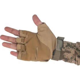 Resim Bbox Tactical Outdoor Kesik Parmaksız Eldiven Asker Polis Dağcı Sporcu Bisikletçi Kemik Eldiveni Bej 