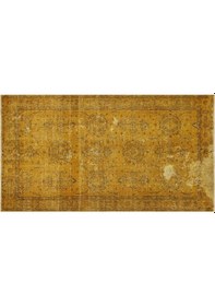 Resim Büyüleyici Vintage El Yapımı Ipek Pers Fransız Kilim Eskitme Eskitme Halısı - 110x203 Cm 9937 