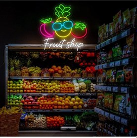 Resim Twins Led Fruit Shop Yazılı Ve Şekilli Neon Tabela Çok Renkli Model:model:64533366 Çok Renkli 