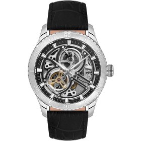 Resim Santa Barbara Polo Racquet Club Sb.1.10573-1 Otomatik Mekanizmalı Deri Kordonlu Suya Dayanıklı Siyah Erkek Kol Saati Metalik 