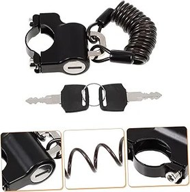 Resim ULTECHNOVO 1 Takım Bisiklet Kaskı Kilidi Motosiklet Aksesuarları Gidon Güvenlik Kilidi Çelik Siyah 