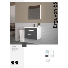 Resim Erguvan 65 cm Banyo Dolabı 