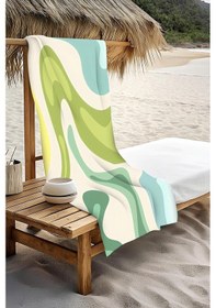 Resim Dijital Baskı Plaj Deniz Havlusu Soyut Desenli Peştamal Hvl0193 Renkli 