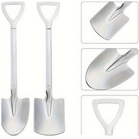 Resim Tcherchi 4 Parça Kürek Kaşık Seti, Yaratıcı Tatlı Çatal Bıçak Takımı Gri 