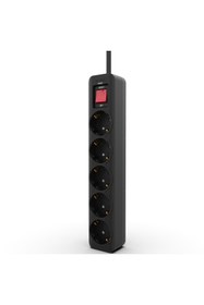 Resim Inca Ipw-44sy3 5 Port Akım Korumalı Kırmızı Led Tuşlu Priz 3m - Siyah 