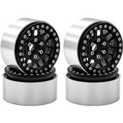 Resim Tenfowee 1.9 Metal Kapaklı Jant Siyah - 1/10 Simülasyon Tırmanma Arabaları İçin Trx4 Axial Scx10 90046 Scx10 Iıı Uyumlu - 4 Adet Alüminyum Jant 