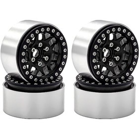 Resim Tenfowee 1.9 Metal Kapaklı Jant Siyah - 1/10 Simülasyon Tırmanma Arabaları İçin Trx4 Axial Scx10 90046 Scx10 Iıı Uyumlu - 4 Adet Alüminyum Jant 