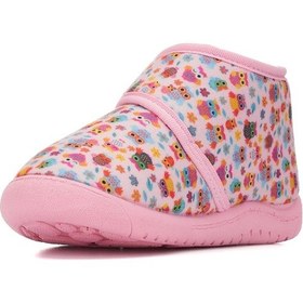 Resim Günlük Unisex Çocuk Panduf Ev Ayakkabısı Esnek Kaymaz Taban Cırtlı Kreş Anaokulu Ayakkabı 263 Pembe 