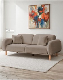 Resim Lara Sırt Mekanizmalı Üç Adet Üçlü Kanepe & Yataklı 3'lü Koltuk 3+3+3 - Kahve Kahve 