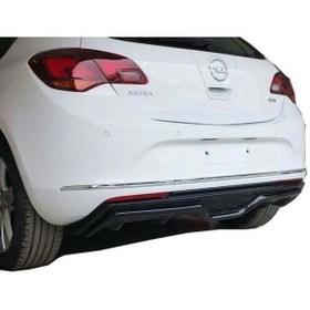 Resim Drs Tuning Opel Astra Uyumlu J Hatchback (2013-2015) Makyajlı Custom Arka Tampon Eki - Difüzör (PLASTİK) 