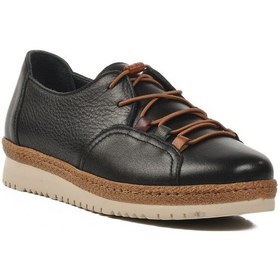 Resim Siyah Hakiki Deri Anatomik Kadın Casual Ayakkabı Z132 Z Siyah 