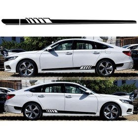 Resim Sones Adet/takım D-608 Şerit Desenli Araba Modifiye Dekoratif Etiket Siyah 