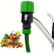 Resim Su Musluğu Hortum Bağlantı Adaptörü - Dayanıklı Sızdırmaz Plastik Bahçe Hortum Bağlantı Adaptörü, Yeşil Ergonomik Kolu ile Mutfak Banyo Açık Hava Sulama için Uygun, ABD/EU Standart Konumlara Uyumlu 