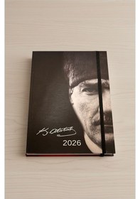 Resim 2026 Atatürk Günlük Ajanda 17x24 Cm Lastikli Atatürk Kapaklı Ofis Ev İşyeri Günlük Ajanda Planlayıcı Ofs907ata Gri 