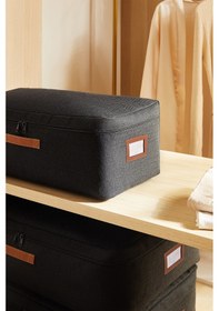 Resim Ocean Home Textile 3'lü Siyah Renk Jüt Baza Altı Hurç Set 1 Adet 52 X 28 X 21 / 2 Adet 62 X 46 X 22 Cm Siyah 