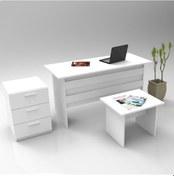 Resim Robinhome Robin Home Verona Abc Ofis Büro Masa Takımı Beyaz 