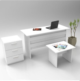 Resim Robinhome Robin Home Verona Abc Ofis Büro Masa Takımı Beyaz 