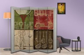 Resim Golf Tasarımlı Özel Tasarım Paravan Room Divider 180 x 200 cm 