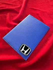 Resim ATTA PAZARLAMA Deri kabartmalı mavi honda markalı ruhsatlık, ruhsat kabı, ruhsat kılıfı, ruhsat cüzdanı 