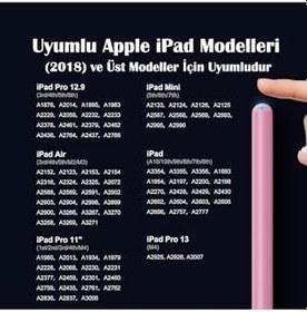 Resim m.tk moveteck iPad Stylus Kalem, iPad Pro 11"/13" M4, iPad Air, iPad Mini ile Uyumlu, Pembe, Palm Rejection 