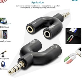 Resim Stereo 3.5Mm Aux Kulaklık ve Mikrofon Ayırıc Aparatı 