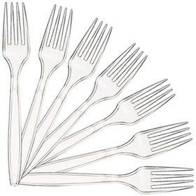 Resim Plastik Çatal Eko 100'Lü Kullan At Şeffaf Çatal 