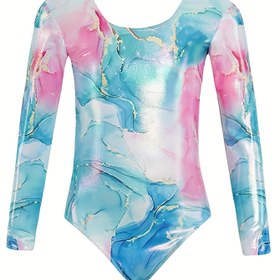 Resim Uzun Kollu, Ballet ve Spor Dans Kıyafetlerine Uygun Parıltılı Tasarımıyla Kızlar İçin Spor Elbise 