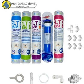 Resim Pemax Water Solutions Kapalı Kasa Su Arıtma Cihazlarına Sertifikalı 5'li Orijinal Filmtec Mebran 12" Tat 4'lü Set 