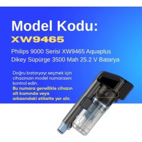 Resim Ümit Maker Philips 9000 Serisi XW9465 Aquaplus Dikey Süpürge 3500 Mah 25.2 V Batarya - Orjinal Uyumlu Uzun Ömürlü, Maksimum Performans Pil 