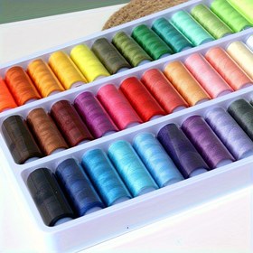Resim 39 Renkli Dikiş İpliği Seti, Her Biri 182,88 Metre, Yüksek Dayanımlı Polyester, Renk Solmaz, DIY Dikiş ve El Sanatları İçin, Temel El Dikiş Malzemeleri, Karışık Renkler, Polyester Malzeme 