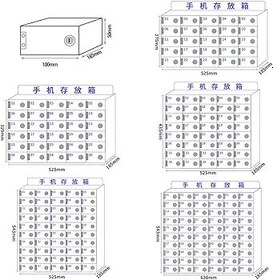 Resim Akrilik Duvara Monte Kilitli Telefon Soyunma Kutusu - Ofis için Güvenli Mobil Depolama Dolabı - Çalışanlar için 50 Izgaralı Kasa - 20/25/30/40/50/60 Kapasite 