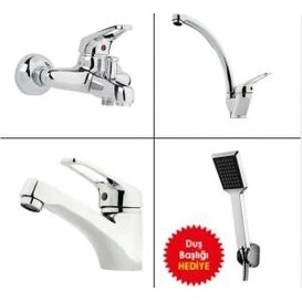 Resim ARÇE Mix Banyo+Evye+Lavabo Bataryası Ve Hediye Duş Takımı 
