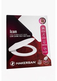 Resim Hakersan Icon Yavaş Kapanan Klozet Kapağı Beyaz 