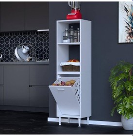 Resim Aras Sepetli 2 Fırın Bölmeli Mutfak Robotu Ve Kahve Köşesi Çok Amaçlı Dolap 50 Cm Genişlik Beyaz 