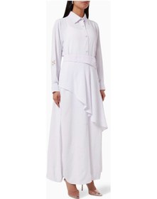 Resim Sabra Şık Taytlı Abaya Modern Detaylarla Klasik Şıklığı Buluşturuyor Beyaz 