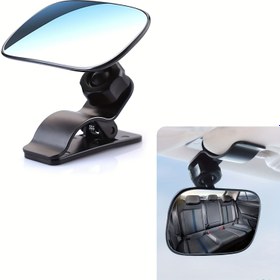 Resim 1pc Konveks Geniş Açılı Araba Arka Görüş Aynası, Ayarlanabilir Dikdörtgen İç Aksesuar SUV'lar, Kamyonetler için - ABS Malzeme, Şarj Edilmemiş, Araç Güvenlik Gözlem Aynası 