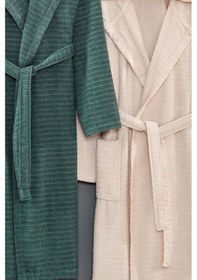 Resim 2li Kapüşonlu Bornoz Doğa Çağla Yeşili - Bej 2xl Çağla Yeşili - Bej 