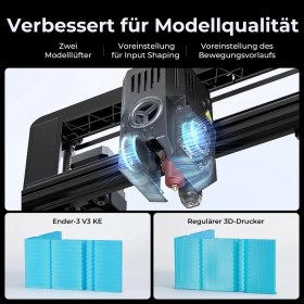 Resim Creality Ender-3 V3 Ke 3D Yazıcı, 500 Mm/sn Daha Yüksek Baskı Hızı Otomatik Tesviyeli Fdm Yazıcı, Sprite Direct Extruder'lı 3D Yazıcı, Baskı Boyutu 220X220X240MM 