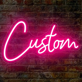 Resim Özel Neon İşareti "Özel" - Ayarlanabilir Parlaklık, USB Güçlü Yatak Odası, Oyun Odası, Bar, Salon ve Daha Fazlası için Duvar Sanatı - Düğünler, Doğum Günleri, Noel Hediyeleri, Duvar Dekoru için Özel LED Işık Dekoru 