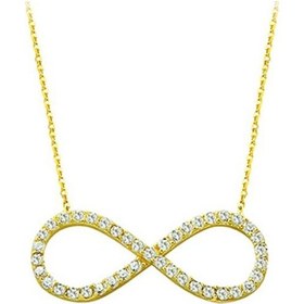 Resim Taşlı Sonsuzluk Kolye 1.95 Gram 14 Ayar Altın 