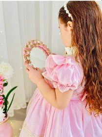 Resim H L Y Karol Tasarım Pembe Krem Vintage Kız Bebek Elbisesi,doğum Günü,fotoğraf Çekim Elbise,0-12 Yaş Uygun Pembe 