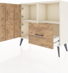 Resim Arges Şifonyer 2 Raflı Tek Çekmeceli 2 Kapaklı 88x30x80 Aytaşı-çam Çam 