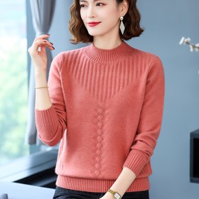 Resim Kadınlar için Dar Kesim Uzun Kollu Kazak - Zarif Yüksek Yaka Kazak, 3D Dokulu Tasarım, Katı Kahverengi, Günlük ve Resmi Giyim İçin Uygun, Sonbahar ve Kış İçin Mükemmel, Rahat Giyim Kazak | Zarif Kazak | Yapı, Kazak Elbise, Kazak Kumaşı, Kazak Kumaş Dokusu, Kumaş, Dokulu Tasarım, Viskon Malzeme, Uyumlu Kazak, Moda 