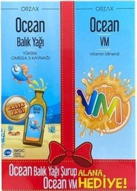 Resim Ocean Portakal Aromalı Balık Yağı 150 ML + Ocean Vm Portakal Aromalı 150 ML 