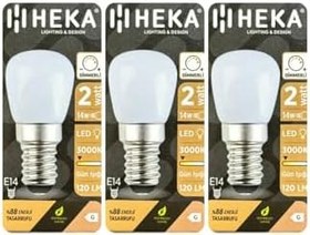 Resim Heka 2W (14W) 3000K E14 Dim Edilebilir LED Mini Ampul, 3 Adet 
