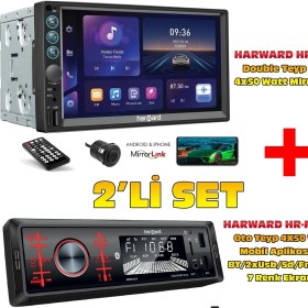 Resim Harward HR-G756 Double Teyp 7 Inç Mirrorlink + HR-MX652 Oto Teyp Mobil Aplikasyon 2li Set 