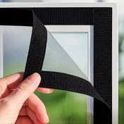 Resim Kolay Kurulum Kendinden Yapışkanlı Pencere Teli - Kalınlaştırılmış Polyester Sivrisinek Ağı, Çıkarılabilir & Yıkanabilir Ev Kullanımı İçin, Güvenli Yapışkan Şeritlerle Siyah Ağ Malzeme, İç Mekan Böcek Engeline Karşı Koruma, Fonksiyonel Pencere Dekoru 
